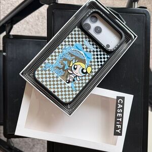 Casetify Blue and Black Checkered Phone Case